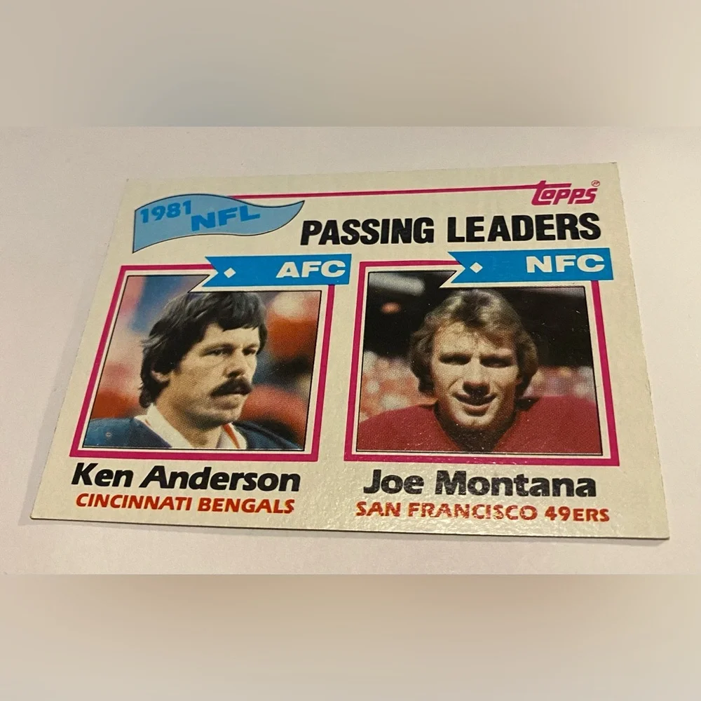 Joe Montana/Ken Anderson 1982 Topps Football Card #257 1981 Passing Leaders